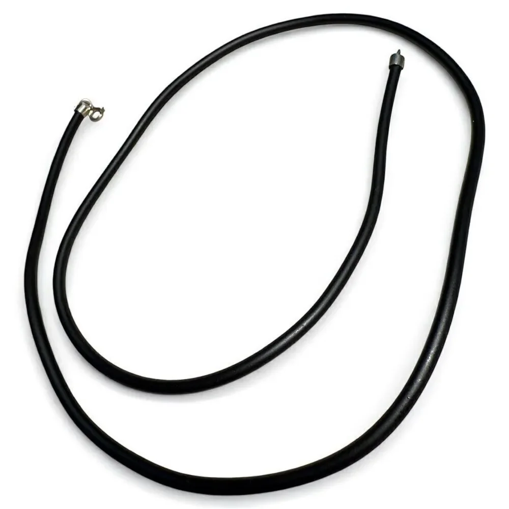 24” Black Cord Necklace - Unisex | 925 Silver Clasp Minimalist Great for Men